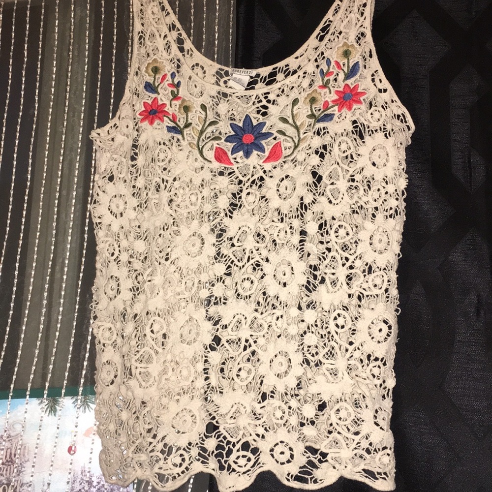 F21  LACE COVERUP TOP